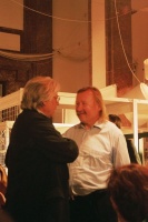 Bazon Brock und Peter Sloterdijk bei der Eröffnung